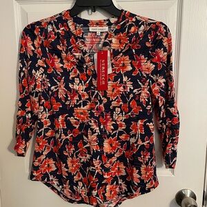 3/4 Sleeve Buttoned Blouse
